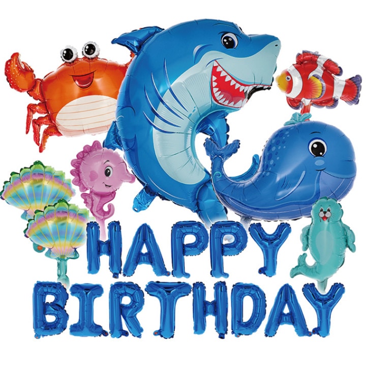 海のお友達！映える バースデーバルーンセット おうちスタジオ おうちフォトブース バースデーフォト お誕生日フォト