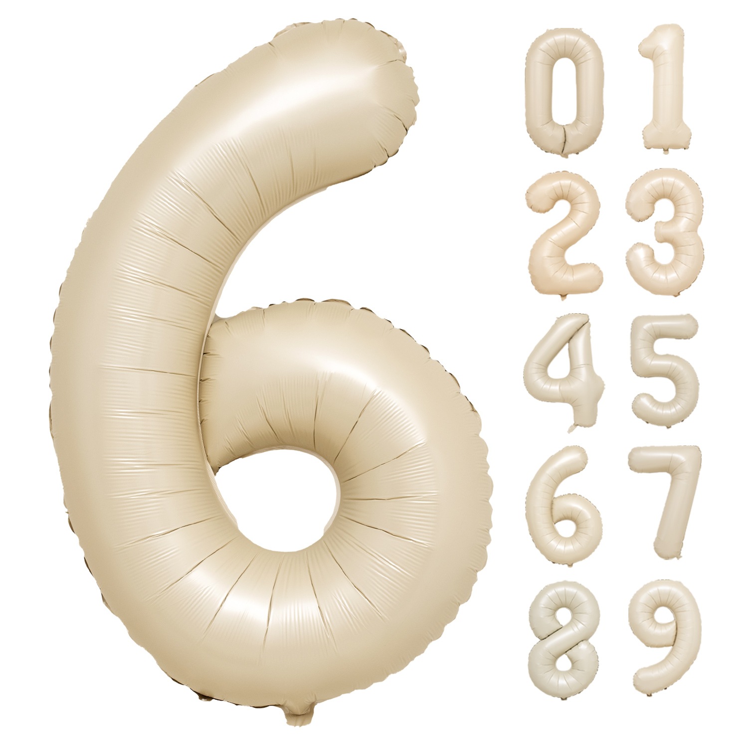数字バルーン マットカラー アイボリー ピンク 大きい 誕生日バルーン 飾り付け 風船 約100cm バースデーバルーン