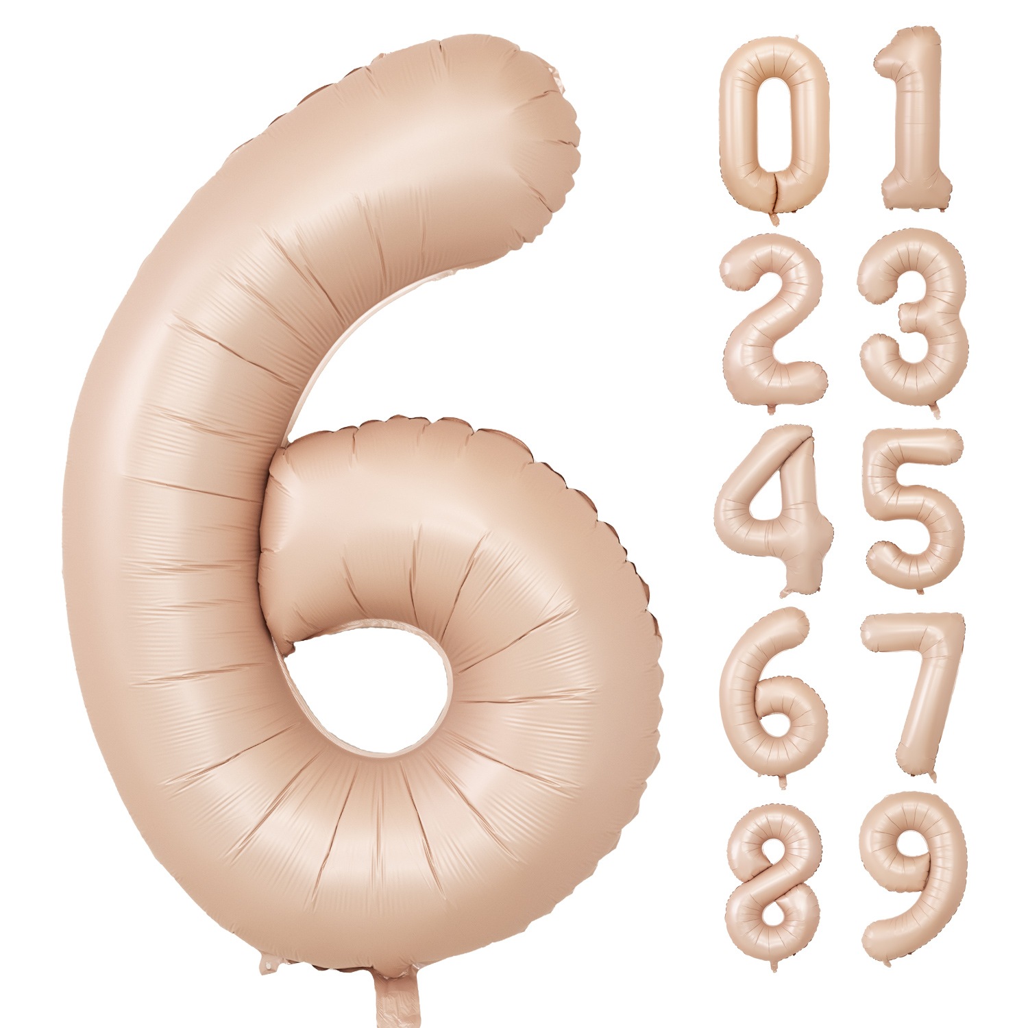 数字バルーン マットカラー アイボリー ピンク 大きい 誕生日バルーン 飾り付け 風船 約100cm バースデーバルーン