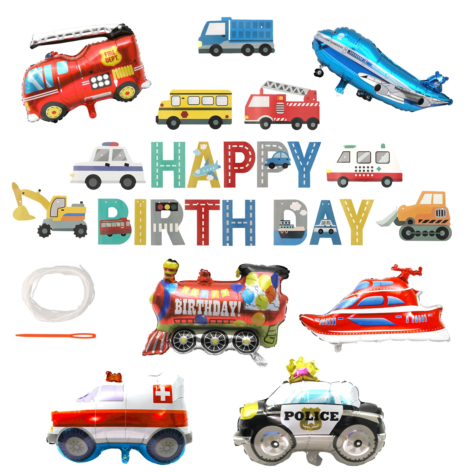 東京バルーン倶楽部 | 乗り物バルーンセット 車 バルーン 誕生日 自動車 飛行機 パトカー 救急車 バースデー デコレーション 風船