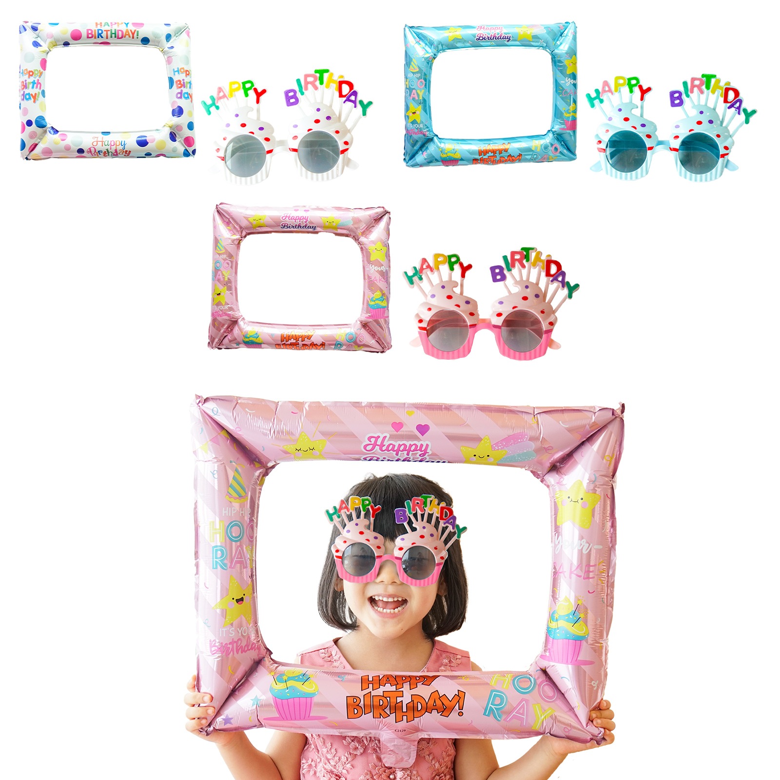 東京バルーン倶楽部 | 誕生日サングラス 写真フレームセット 誕生日 めがね インスタ映え