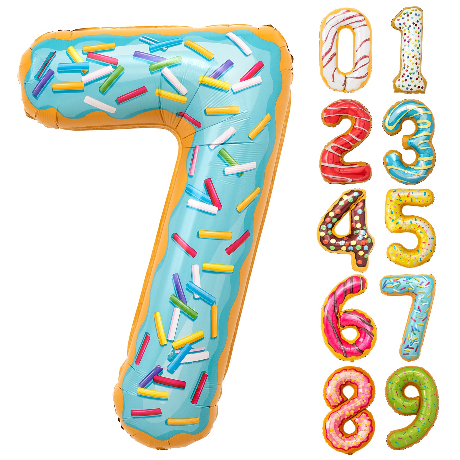 おかしのような数字バルーン 誕生日 大きなバルーン 約90cm