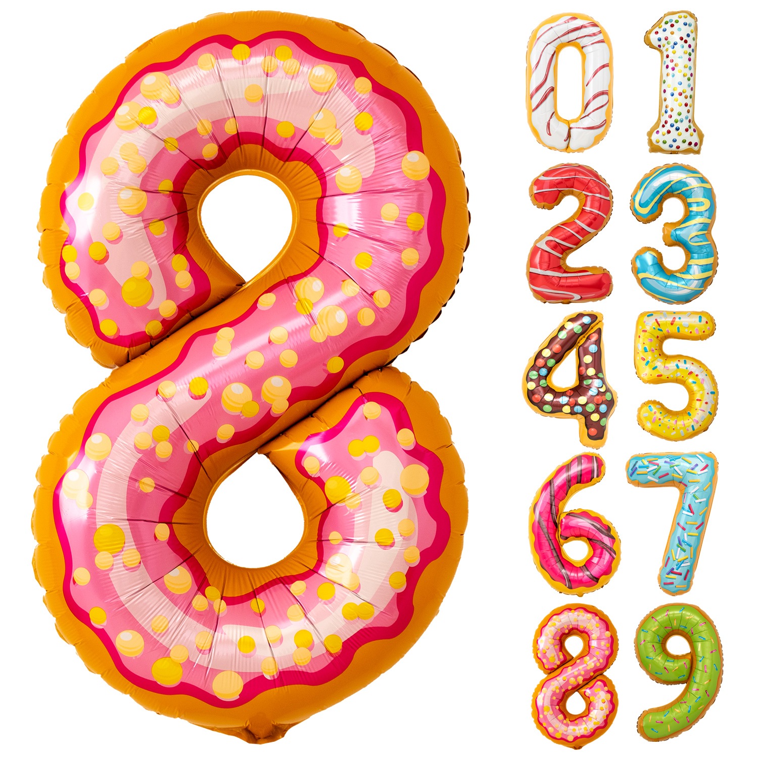 おかしのような数字バルーン 誕生日 大きなバルーン 約90cm