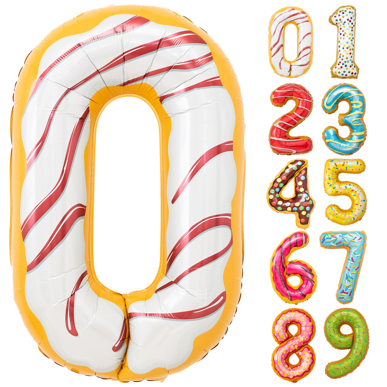 おかしのような数字バルーン 誕生日 大きなバルーン 約90cm