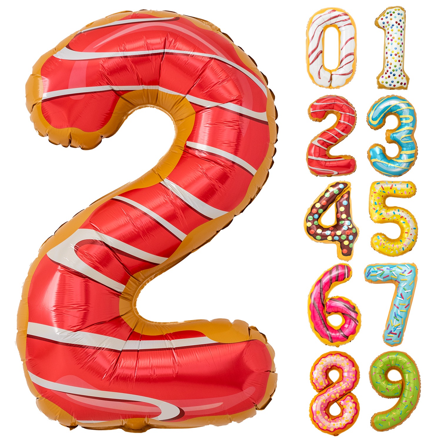 おかしのような数字バルーン 誕生日 大きなバルーン 約90cm