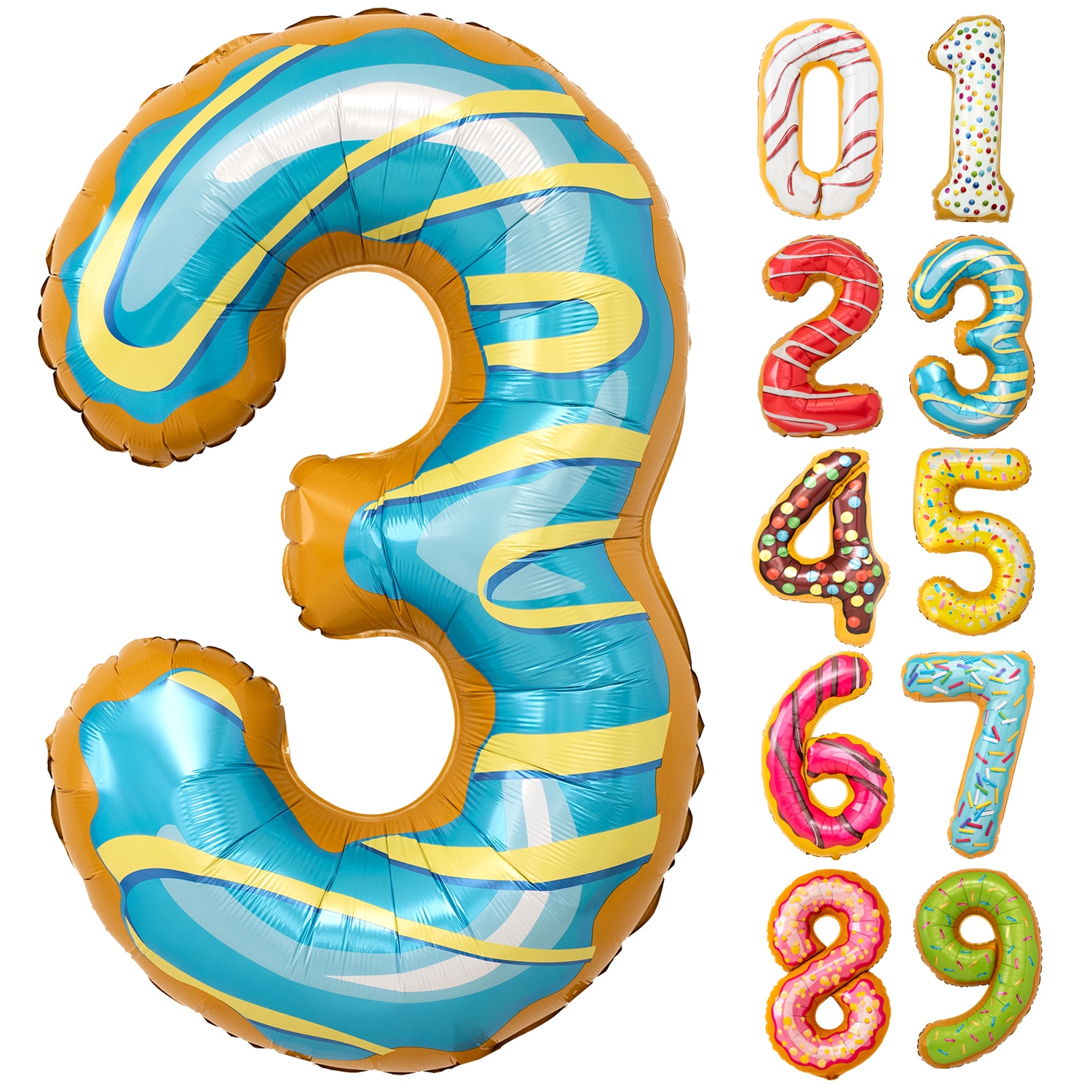 おかしのような数字バルーン 誕生日 大きなバルーン 約90cm