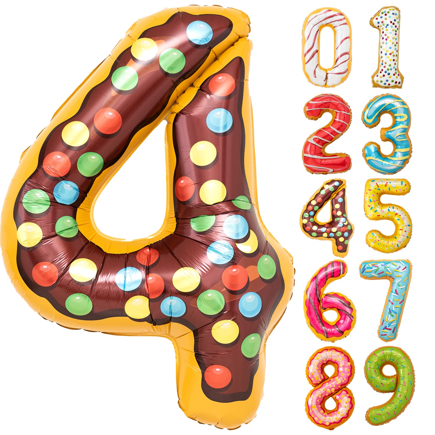 おかしのような数字バルーン 誕生日 大きなバルーン 約90cm