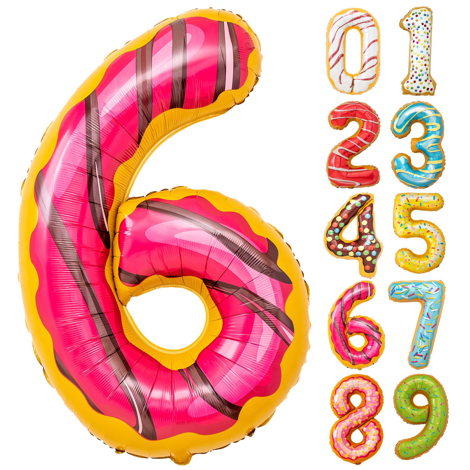 おかしのような数字バルーン 誕生日 大きなバルーン 約90cm