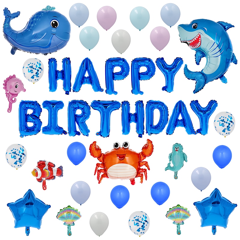 海のお友達!映える バースデーバルーンセット おうちスタジオ おうちフォトブース バースデーフォト お誕生日フォト