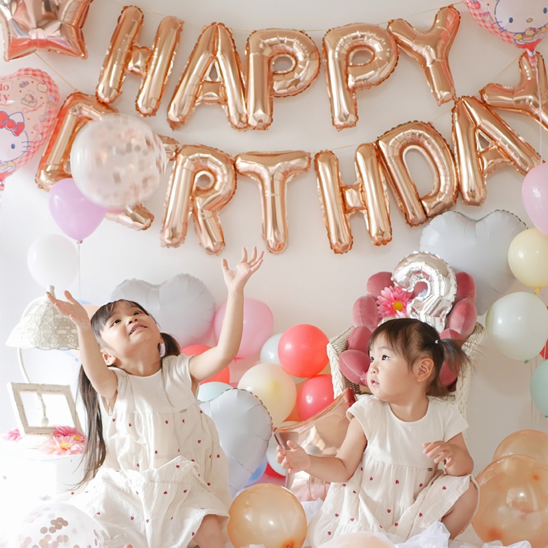 【メール便送料無料】誕生日 飾り付け キティバースデーバルーンセット おうちスタジオ おうちフォトブース バースデーフォト お誕生日フォト