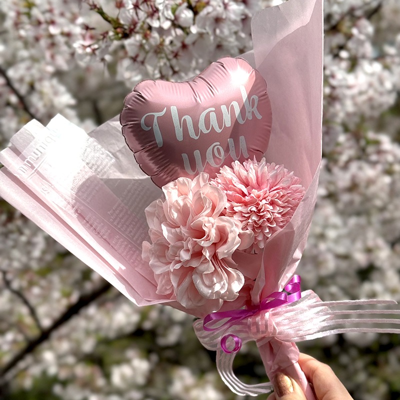 ギフト プチブーケ ミニブーケ バルーン ブーケ ハート ありがとう 感謝 造花 アーティフィシャルフラワー