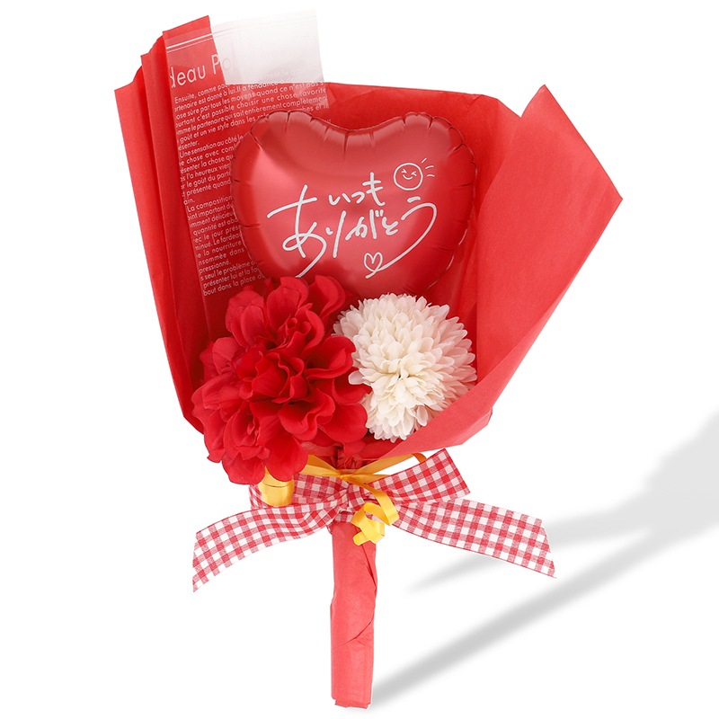 ギフト プチブーケ ミニブーケ バルーン ブーケ ハート ありがとう 感謝 造花 アーティフィシャルフラワー