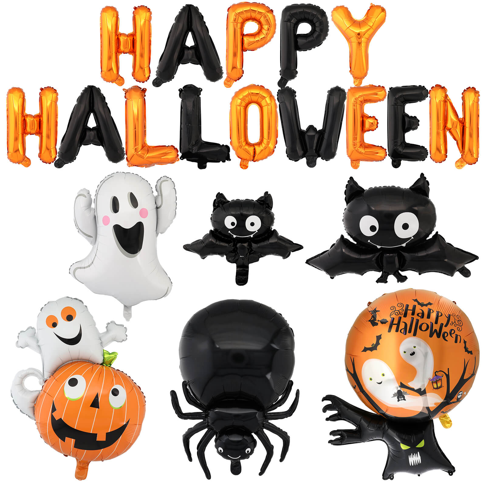 【メール便送料無料】バルーン ハロウィンセット HAPPY HALLOWEEN 飾り付け かわいい おばけ かぼちゃ コウモリ パーティー デコレーション 風船 男の子 女の子 おうち スタジオ
