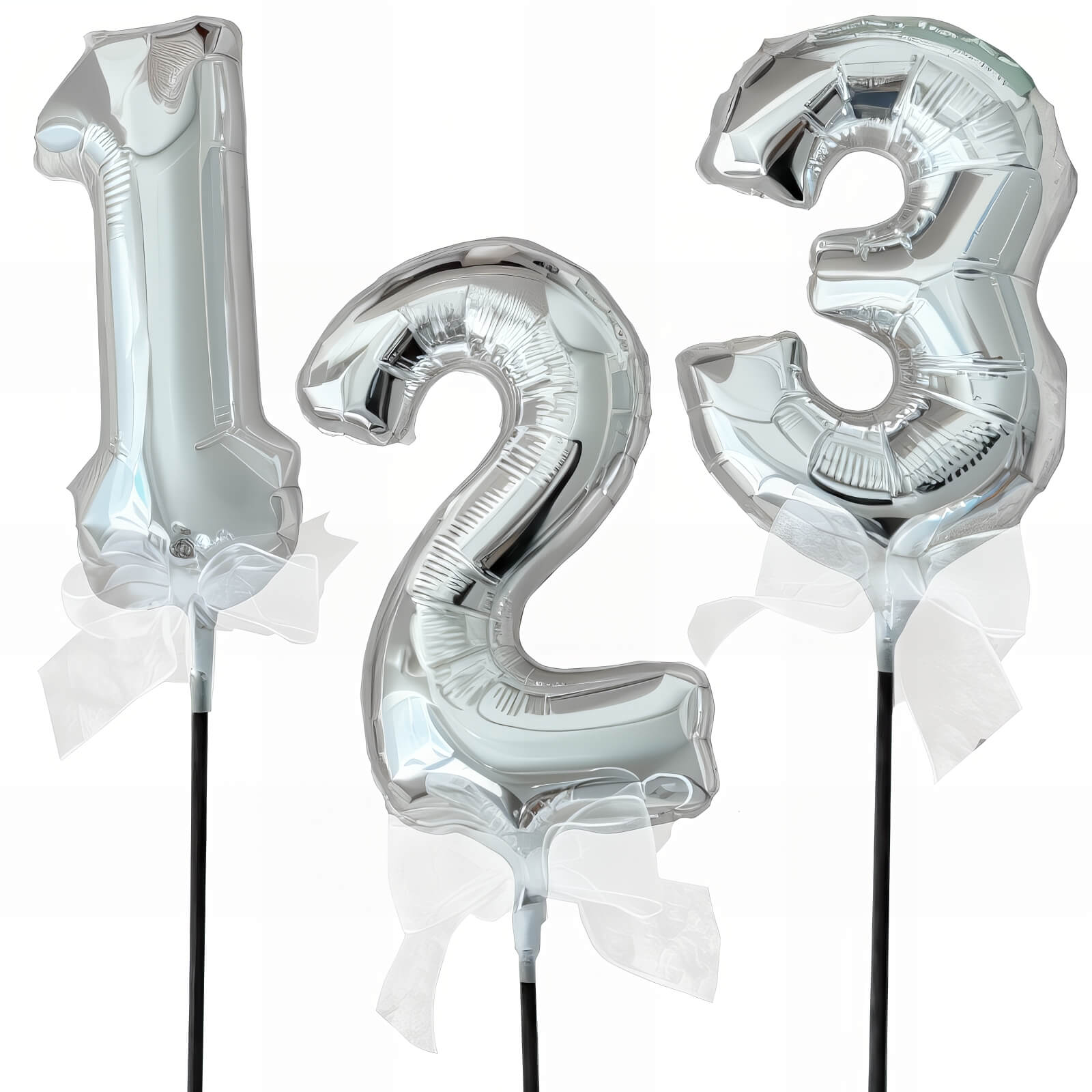 手持ち 数字 スティック ミニバルーン 選べる カラー 誕生日 記念日 テーマパーク イベント