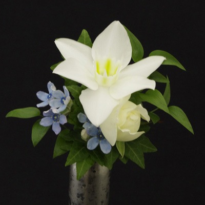 【生花】【ウェディングブーケ】ユーチャリスのオーバルブーケ【ブートニア付き】