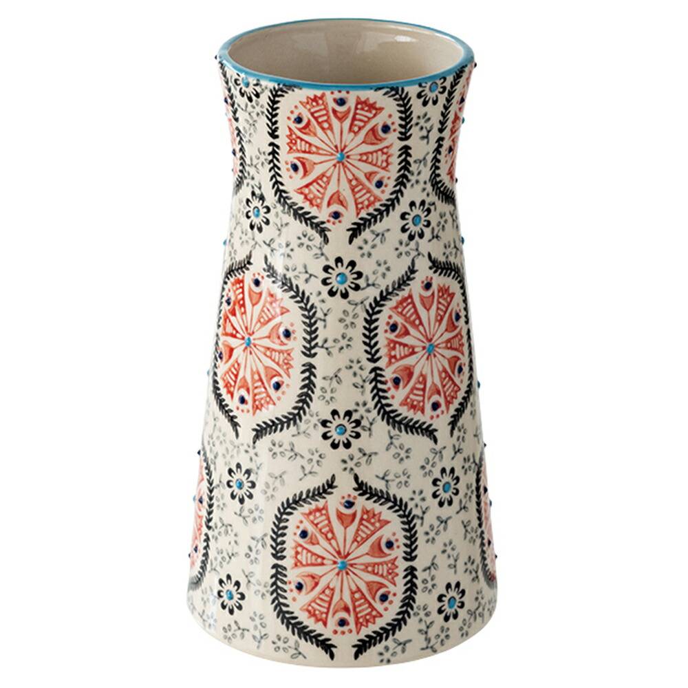 ハンドメイドプリントフラワーベース 8 大サイズ 送料別 税込み ギフト プレゼント 陶器 テーブル キッチン 花柄 雑貨 花 花瓶 手描き プリント 雑貨 資材 花とワインギフト銀座東京フラワー