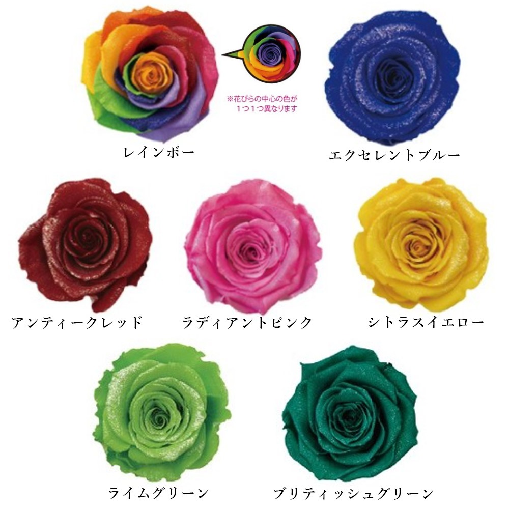 ダイヤモンド ローズ Lサイズ 花色選べる 箱色選択 箱サイズ 10.5 x H7