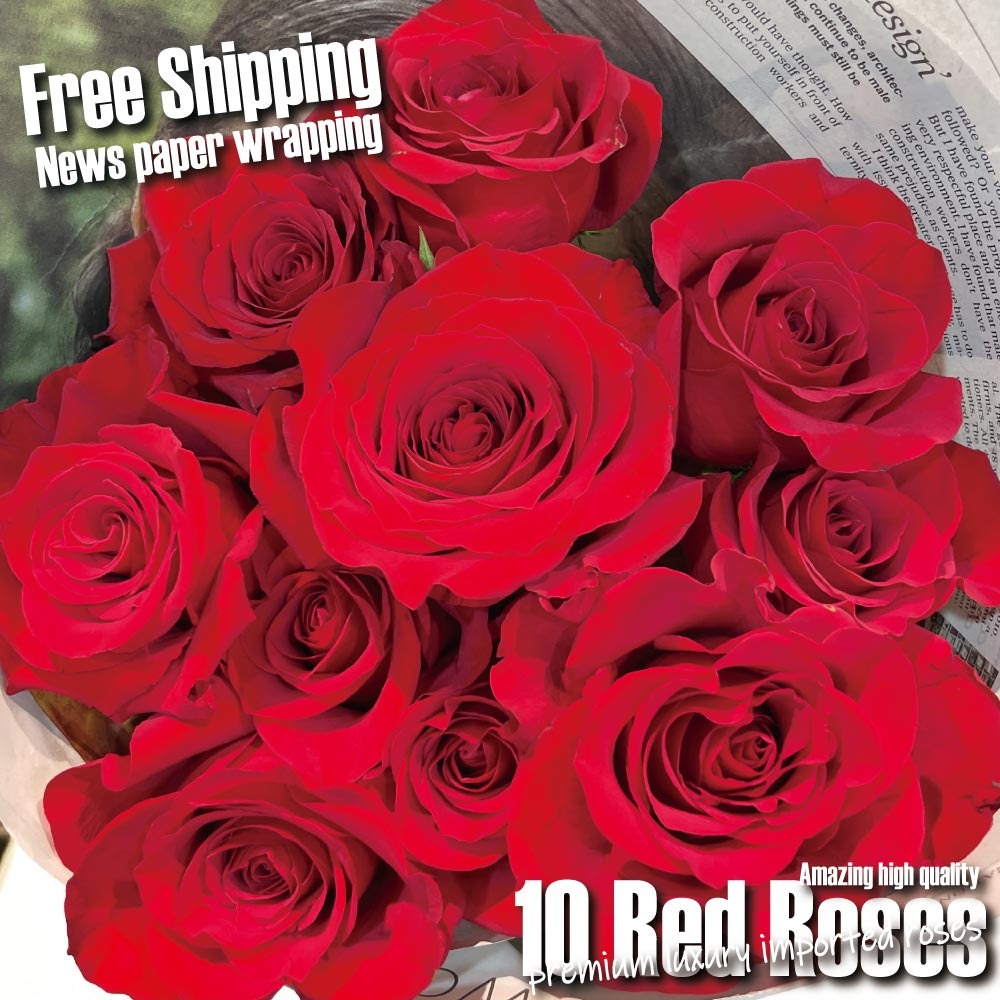 超高品質 プレミアムローズ 10本 特別な赤バラ 大輪 赤薔薇 花束 5日後から出荷対応 土日も出荷 プレゼント 生花 お祝い ギフト 税込 還暦 プロポーズ 妻 奥さん 嫁 母 ママ 恋人 クール便選択可能