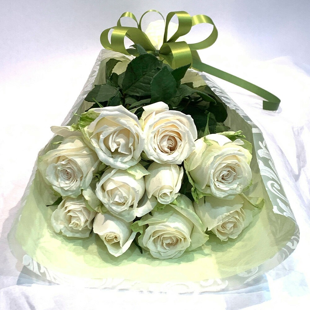 白バラ10本花束バラばら薔薇追加ブーケ花束アレンジメントプレゼント