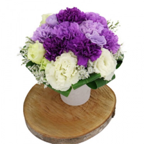 アレンジメント Loulou ピンク 白 紫 ギフト 誕生日 バラ フラワー 別途送料 生花 結婚祝い 結婚記念日 プレゼント クール便選択可能