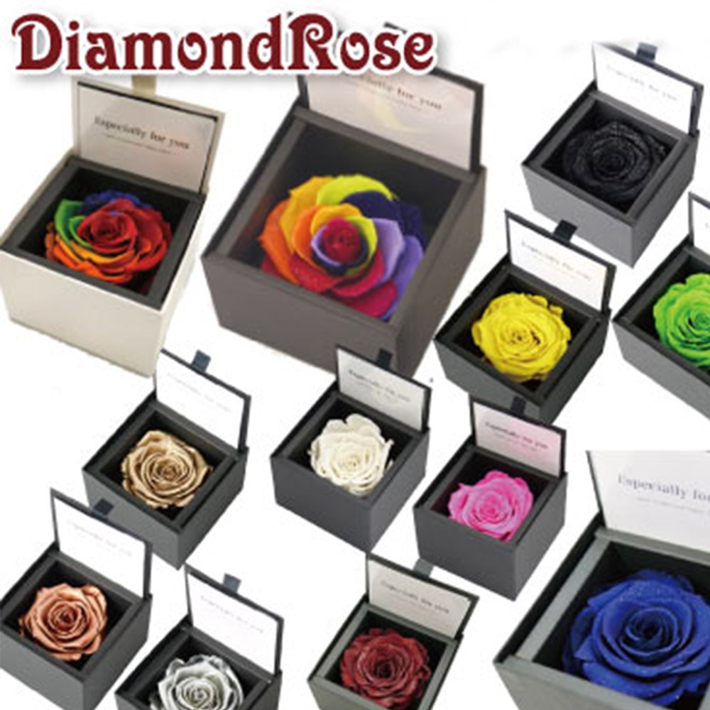 ダイヤモンド ローズ Lサイズ 花色選べる 箱色選択 箱サイズ 10.5 x H7