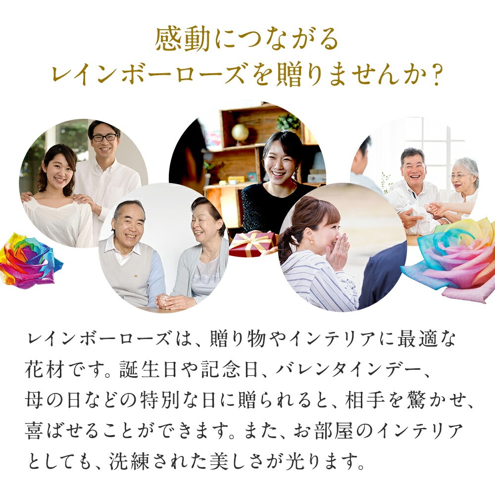 【受注再開しました】 レインボーローズ オリジナル発注 バラ 色変わり 20本から 本数指定 50本 60本 100本 108本 送料別 虹色のバラ 別注 カスタマイズ 誕生日 ギフト プレゼント プロポーズ 結婚 祝い 記念日 お祝い サプライズ 門出 虹薔薇 レインボー 薔薇 虹色