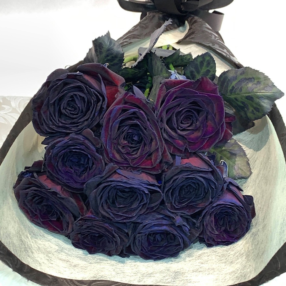 黒い バラ 10本の花束 ブラックローズ 薔薇 黒 花束 プレゼント