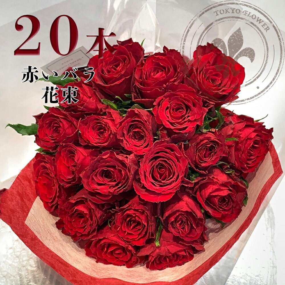 赤バラ20本の花束 赤バラ 花束 土日も出荷 送料無料 送料込み 記念日