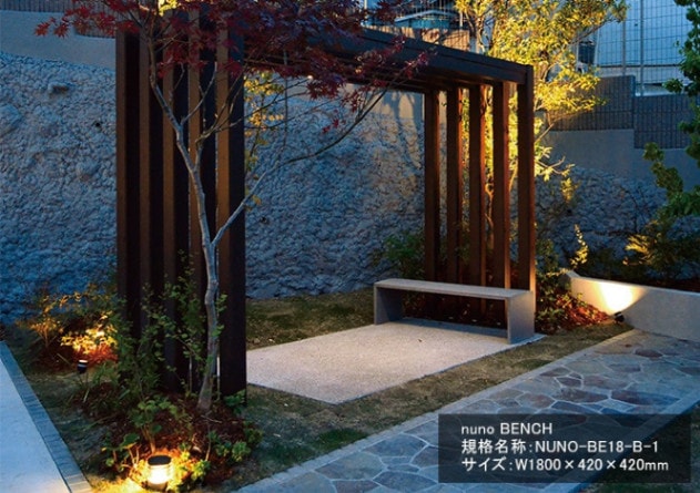 nunoBENCH/規格名称：NUNO-BE18-B-1、サイズ：W1800×420×420mm【打放し