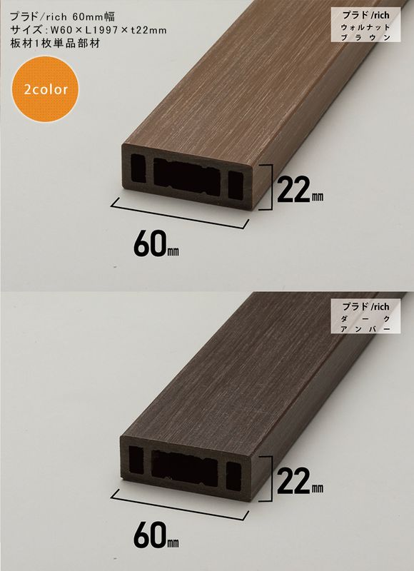 新製品】【目隠しフェンス】プラドrich 60mm幅フェンス板材