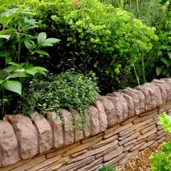 花壇 仕切り 囲い ブロック 石材 ストーンエッジング ストレート部分 10個セット 総合エクステリア専門店 東京ガーデニングスタイル