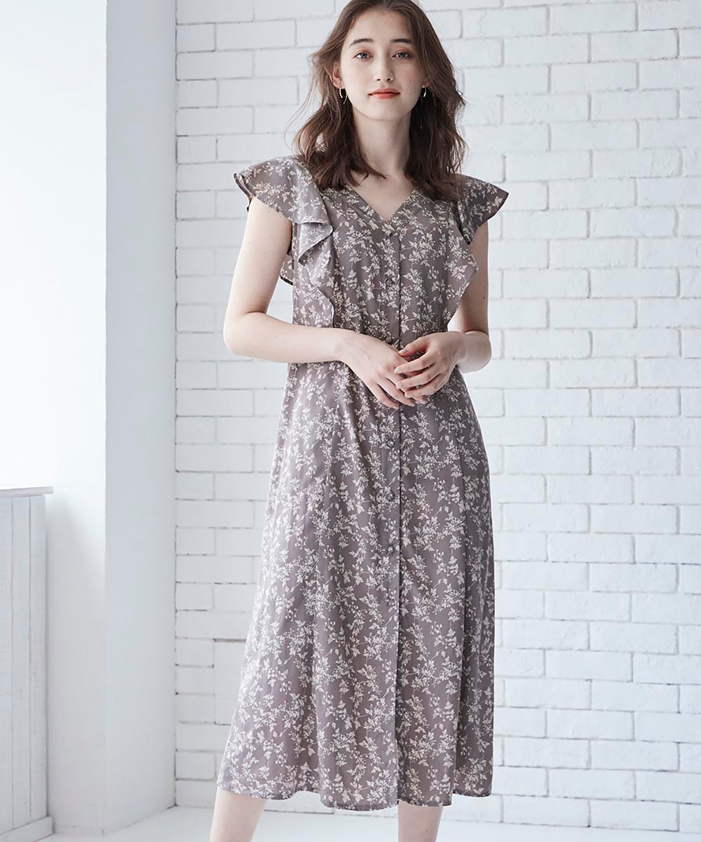 アドーア　24SS ブラック フリルスリーブ ロングワンピース sunny-1058-black-01.jpg?v=