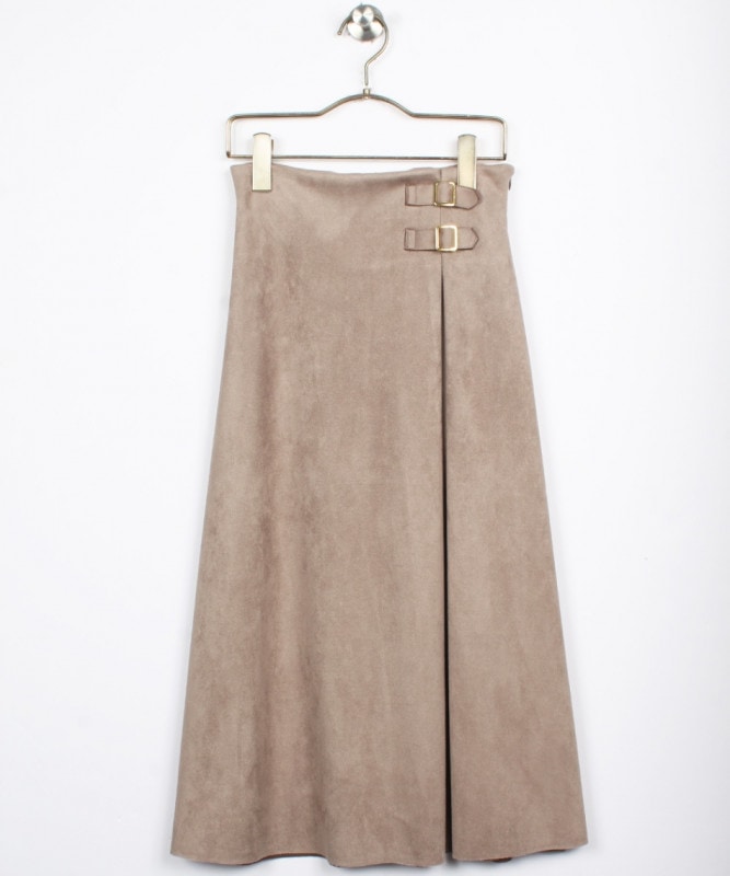 HERMES マルジェラ期 総レザー スウェード スカート サイドベルト