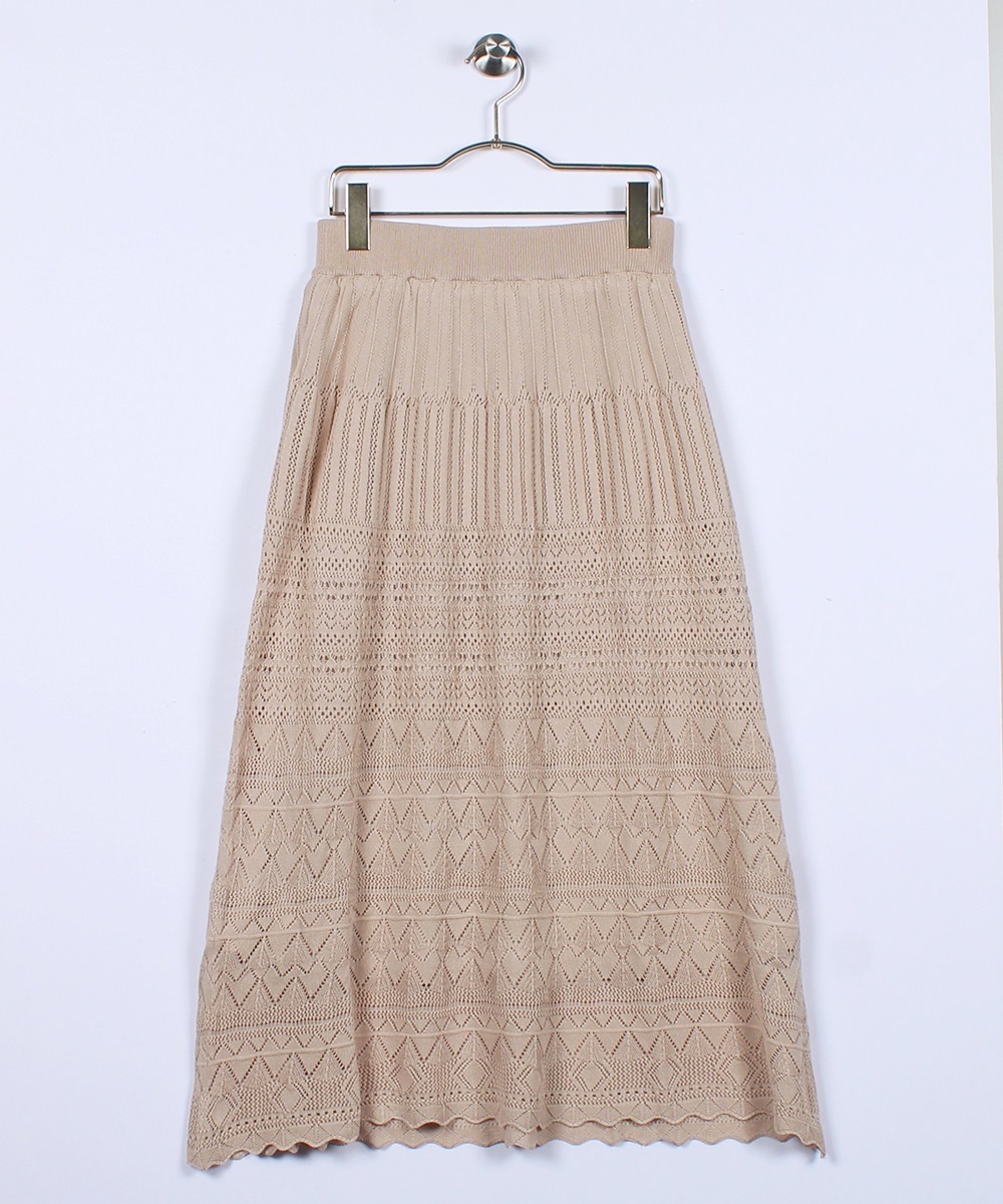 ニットマキシスカート SALE】透かし編マキシニットスカート - 12Twelve Agenda