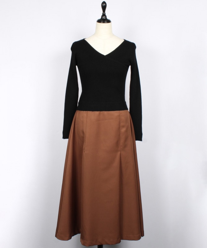 SALE】カシュクールニットドッキングワンピース - 12Twelve Agenda