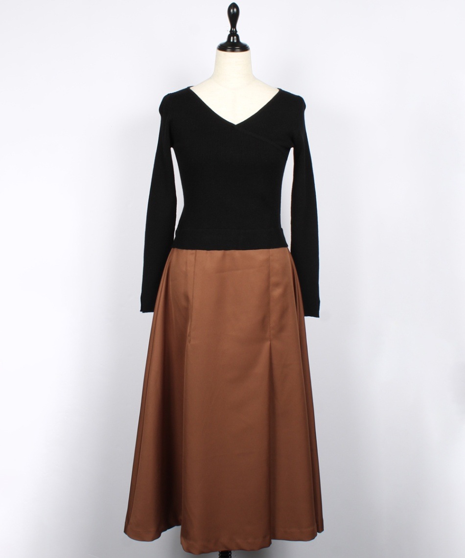 SALE】カシュクールニットドッキングワンピース - 12Twelve