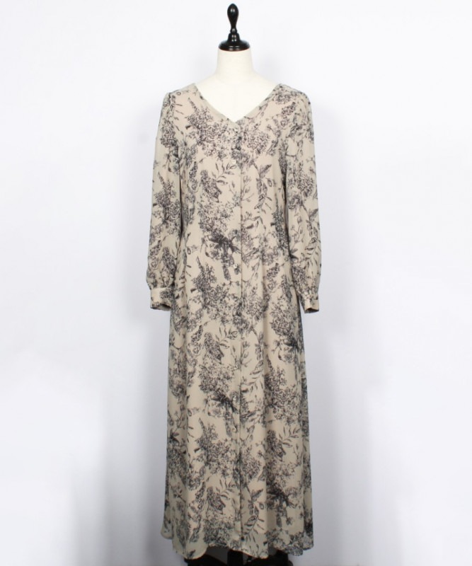 v twelve ワンピース 12Twelve Agenda VネックAラインワンピース （ピンクボルドー