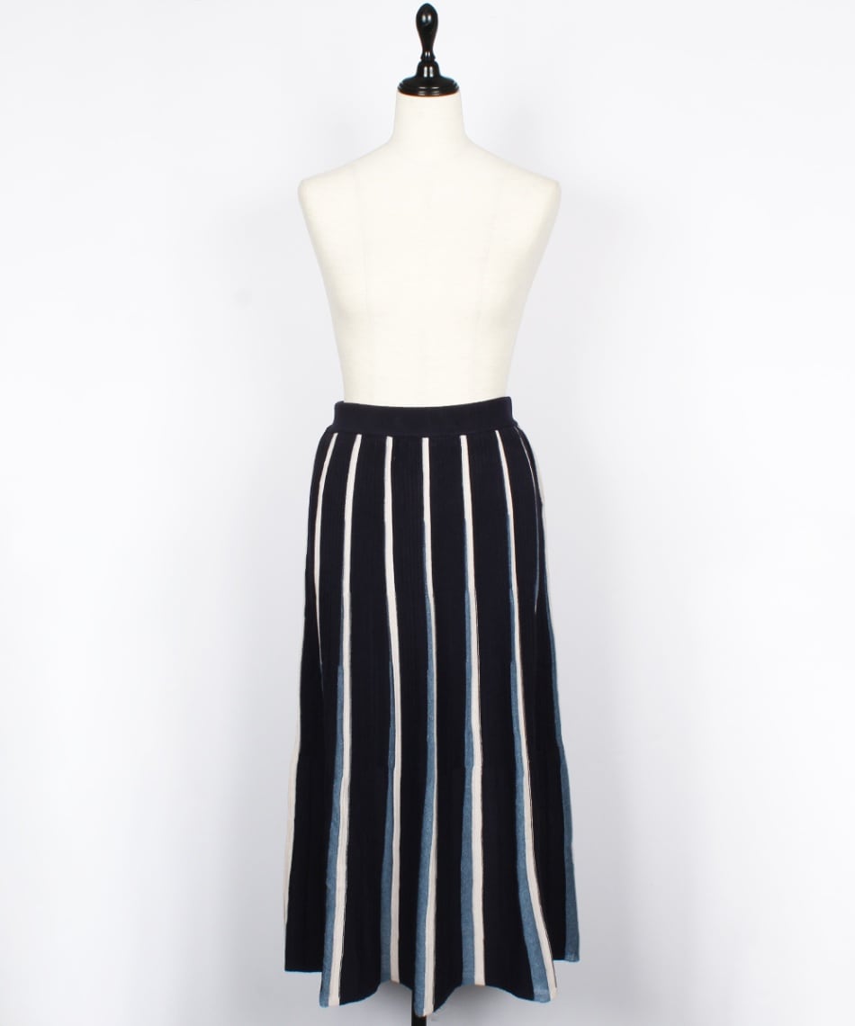 SALE】配色プリーツフレアニットスカート - 12Twelve Agenda