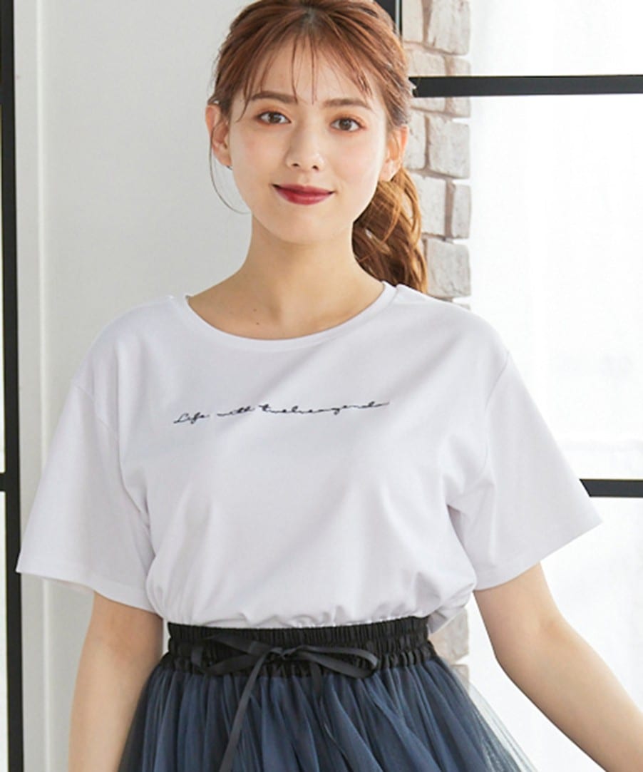 【PATOU】襟元ロゴ刺しゅう クロップド丈 Tシャツ 000000007234_Dtd3Bmb.jpg