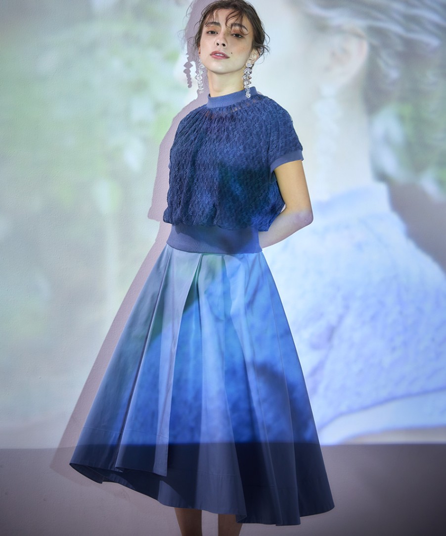 重ねタックボリュームフレアスカート - 12Twelve Agenda(トゥエルブ