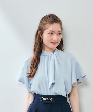 アシメボウタイフリルスリーブブラウス - 12Twelve Agenda(トゥエルブ