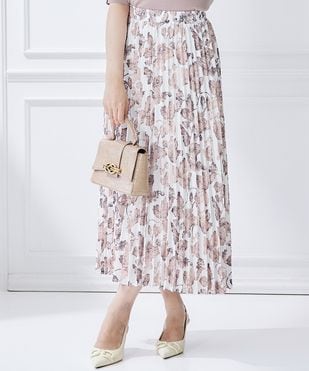 SALE】水彩花柄プリーツ切替スカート - 12Twelve Agenda(トゥエルブ