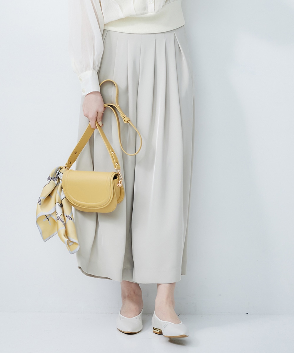 SALE】ツイルサテンタックフレアパンツ - 12Twelve Agenda(トゥエルブ