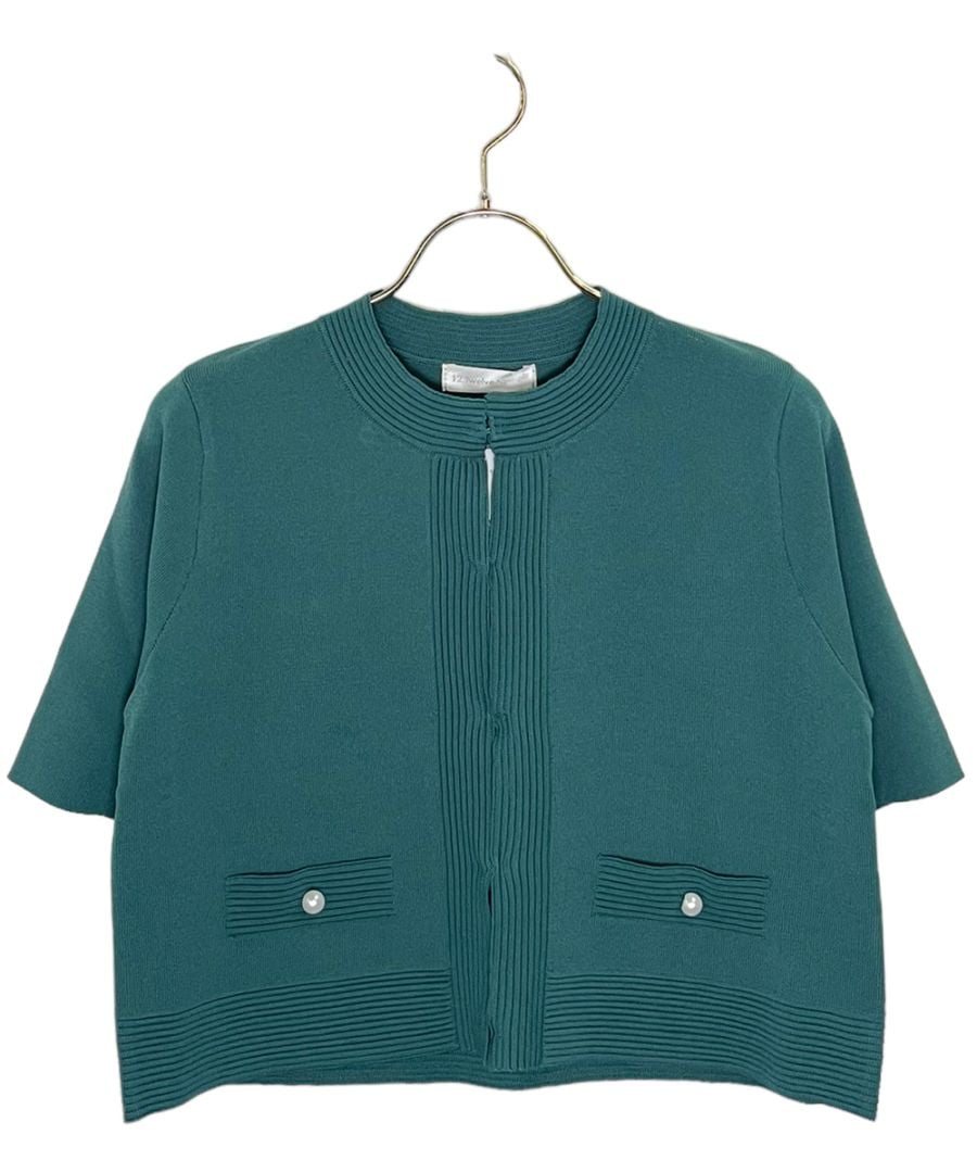 SALE】クルーネッククロップド丈5分袖カーディガン - 12Twelve Agenda