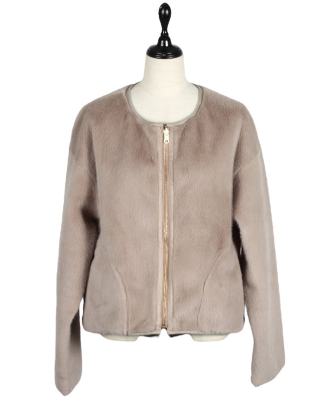 ソージュ soeju エコファーリバーシブルショートコート　ベージュ ソージュ soeju エコファーリバーシブルショートコート ベージュ