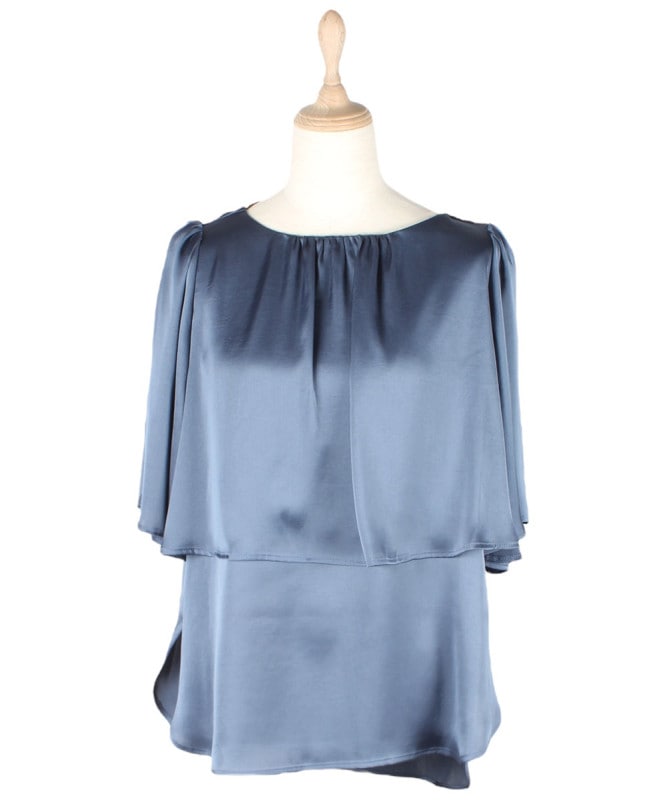 SALE】ヴィンテージサテン重ねデザインブラウス - 12Twelve Agenda