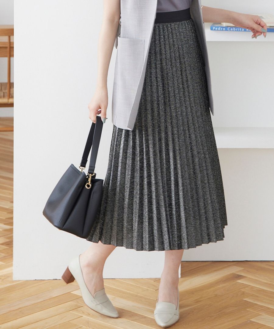 Drawer ドゥロワー 金糸ラメ プリーツスカート FREE M相当 美品 SALE】ラメプリーツスカート - 12Twelve Agenda(トゥエルブアジェンダ