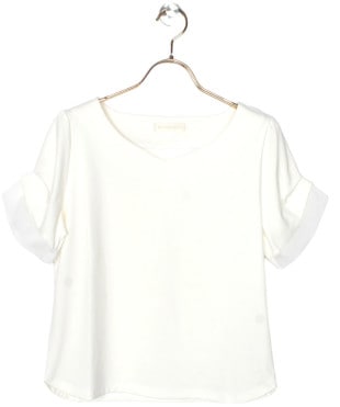 SALE】ハートネック異素材タックスリーブカットソープルオーバー