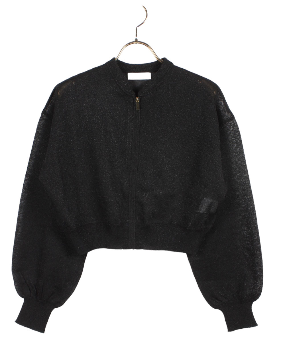 SALE】シアーラメニットブルゾンカーディガン - 12Twelve Agenda