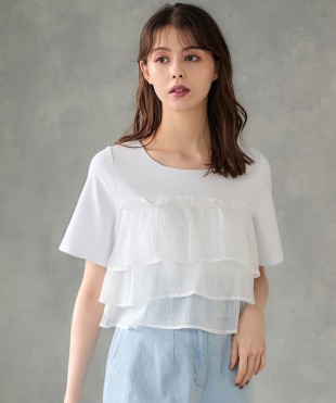 tシャツ チュールケープカットソープルオーバー レディース SALE】チュールケープカットソープルオーバー - 12Twelve Agenda